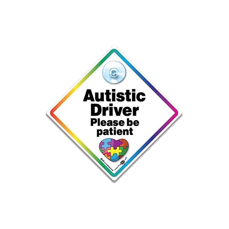 Autistic Driver Please Be Patient Car Sign, Autistic Driver Sign,