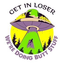 (3pcs) Get in Loser We're Doing Butt Stuff Sticker for Men Women, Book Lover Gift, Water Bottle Sticker, Reading Decal, Bookish Gift, Blue Collar Sticker, Co-Workers Sticker(3in)