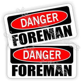 Unbranded/Generic Hard Hat Stickers | Danger FOREMAN | Safety Funny Helmet Decals Labels Bossman