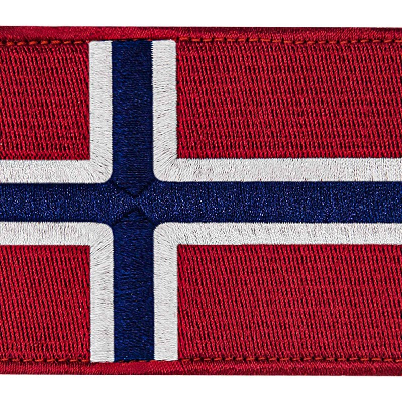 EmbTao Norway Flag Embroidered Emblem Norwegian National Applique Fastener Hook