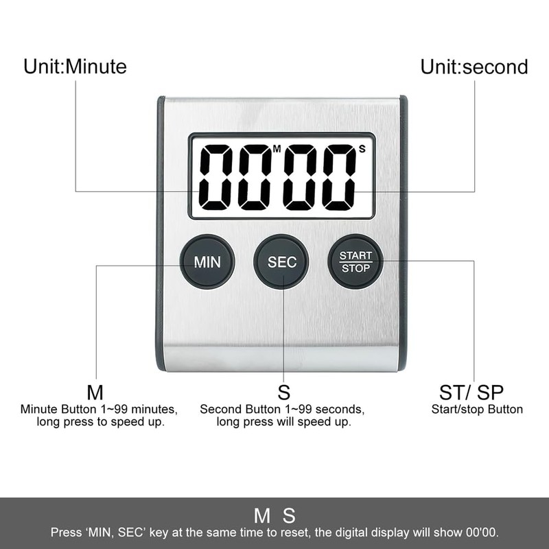 Snblzhef 2pcs Kitchen Timer Digital Timer Kitchen Timer Stopwatch Digital