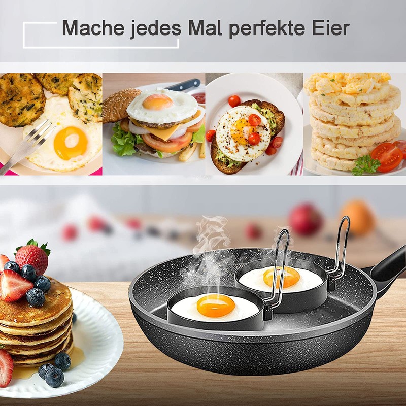 Egg Ring, 4 Pieces Stainless Steel Pancake Mould, 3 Inch