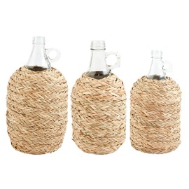 Mud Pie Woven Glass Vases, Brown