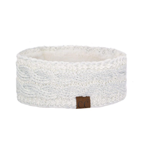 C.C Soft Stretch Winter Warm Cable Knit Fuzzy Lined Ear