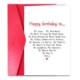 Geli Funny and Romantic Birthday Card & Gifts for Husband, Men, Boyfriend,Sweet Love Card for Men and Women (Romantic)