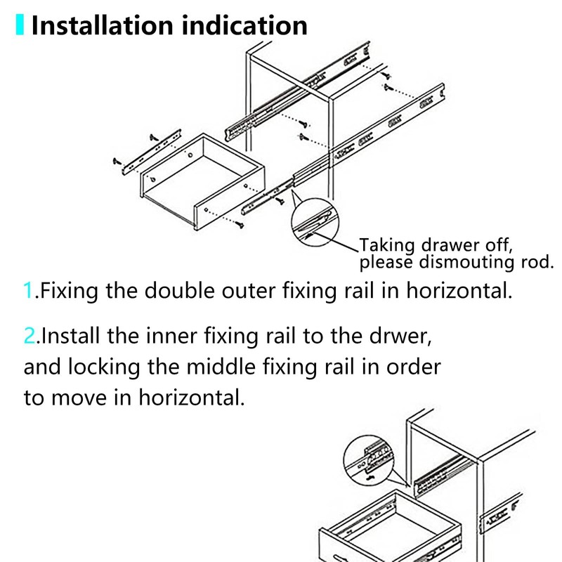 AOLISHENG Full Extension Drawer Runners 250 mm Drawers Rail System