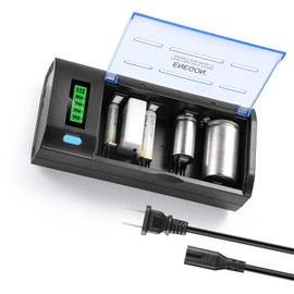 ENEGON Cargadores de Pilas Cargador para Pilas Ni-MH Ni-CD de C, D, AA, AAA y 9V con Pantalla LCD