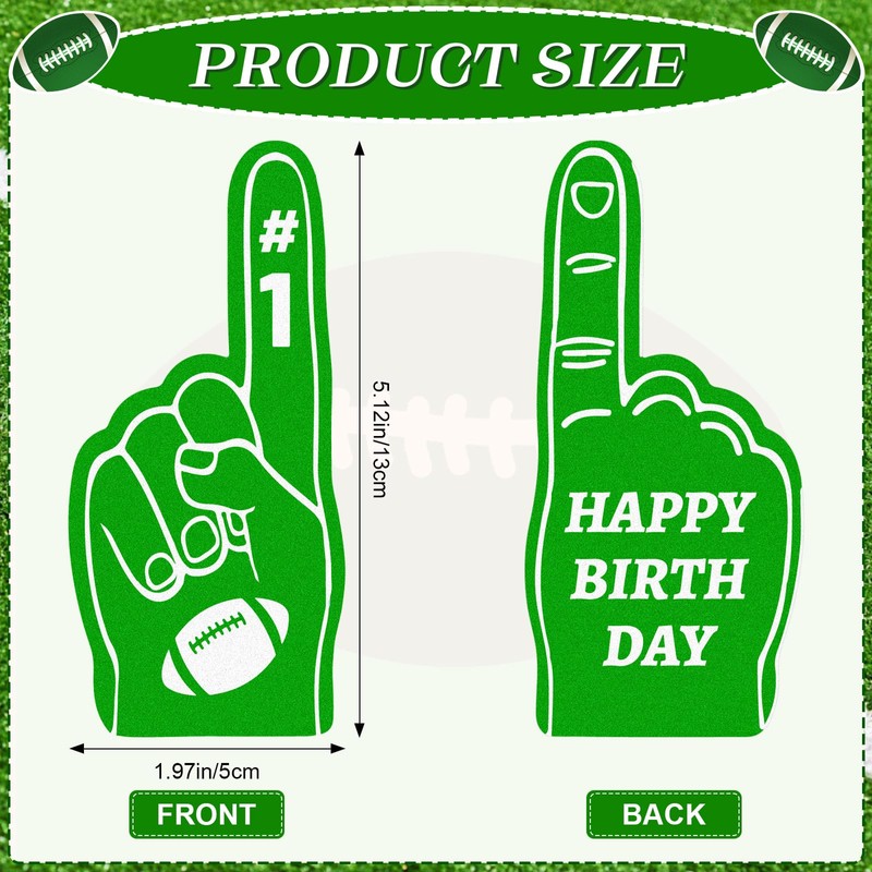 Foilswirl 24 Pack Foam Finger Cheerleading Foam Hand Sports Themed