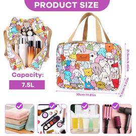 Toiletry Bag, Large Travel Hanging Make up Wash Bags, Portable Waterproof Cosmetic Bag, Light Blue White Bear Toiletry Kit, Bathroom Storage Case for Women Girls Ladies