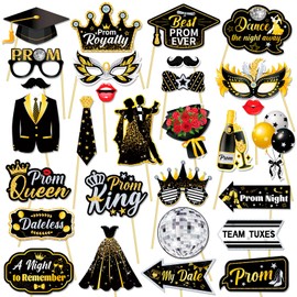 HOWAF Prom 2025 Photo Booth Props Kit - 1pcs Prom Decorations 2025 Giant Inflatable Photo Frame Photo Booth Frame with 29pcs Graduation Photo Booth Props Photobooth for Graduation Decorations 2025
