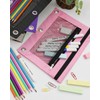 ASBEFORE Pink Pencil Pouch for 3 Ring Binder - Zipper