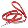 COLLBATH Sparkly Studded Rhinestone Dog Leash Red Collar Pet Walking