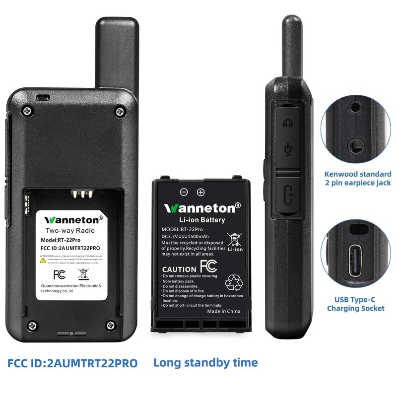 Wanneton RT22pro walkie talkies Wireless Frequency Copy Rechargeable Walkie Talkies
