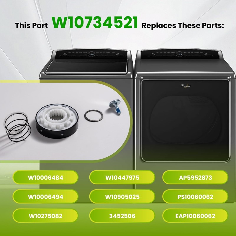 OEM W10734521 Washer Clutch Kit Compatible with Whirlpool Maytag Kenmore