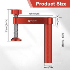 Housolution 2 Pack Bench Dog Clamp, 3/4 inch Dog Holes Workbench Clip for Woodworking, Adjustable MFT Hold Down Bench Clamp Quick Fixed Clip, Workbench Accessories for Wood Carving Routing Sanding,Red