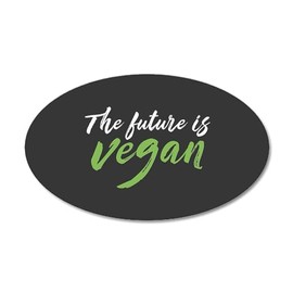 CafePress The Future is Vegan 35"x21" Oval Wall Decal, Vinyl Wall Peel, Reusable Cling