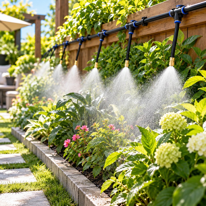 Outdoor Misting System Kit for Garden & Patio Cooling –