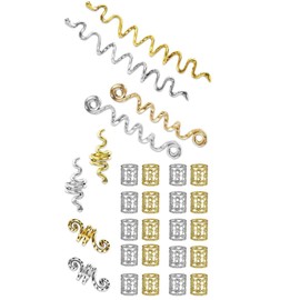 Hair Accessories Dreadlock Hair Jewelry for Women Braids Gold Snake Hair Clips (28 Pcs Golden)