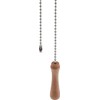 Light Wood Beaded Pull Chain Extension with Connector Wooden Pillars