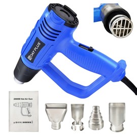 2000W Heat Gun Professional Lightweight Hot Air Gun with 4 Nozzles, 2 Temperature Modes 300℃ or 600℃ for DIY, Stripping Paint, Shrinking PVC, BBQ, Home Improvement