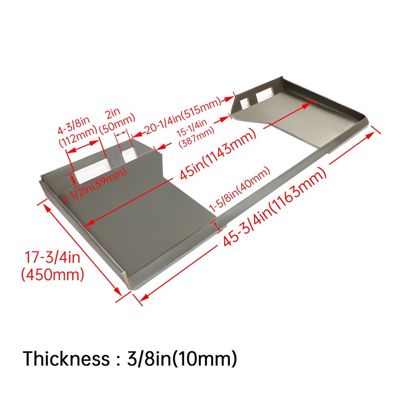 ECOTRIC 3/8" Thick Quick Tach Cut Out Mount Plate, Steel