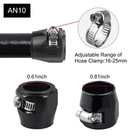 VehiMata AN10 Hose Clamp, 4PCS 10AN Hose Finisher Clamp for Stainless or Nylon Braided Hoses, Rubber Hoses End