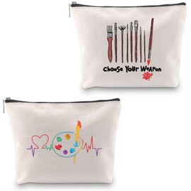 G2TUP Pintura artística artista pintor regalo bolsa cosmética paleta de pintura accesorios bolsa para profesores de arte estudiantes, Bolsa de maquillaje con paleta