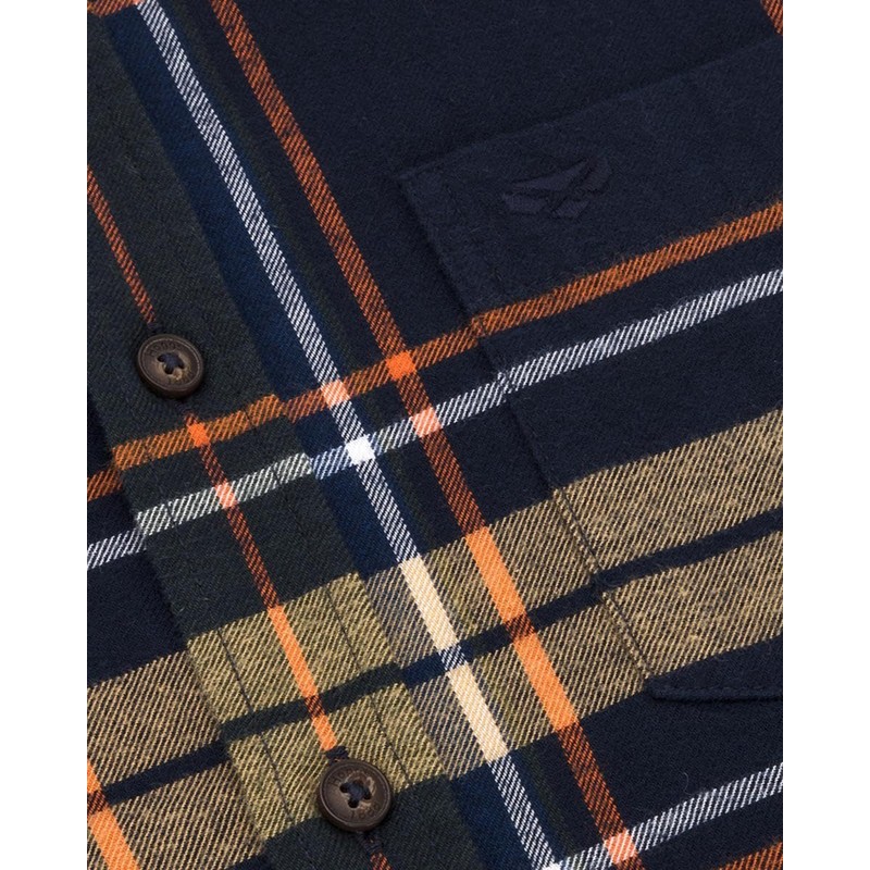 Hoggs of Fife Coll Cotton Twill Check Shirt Large NavyLargeNavy