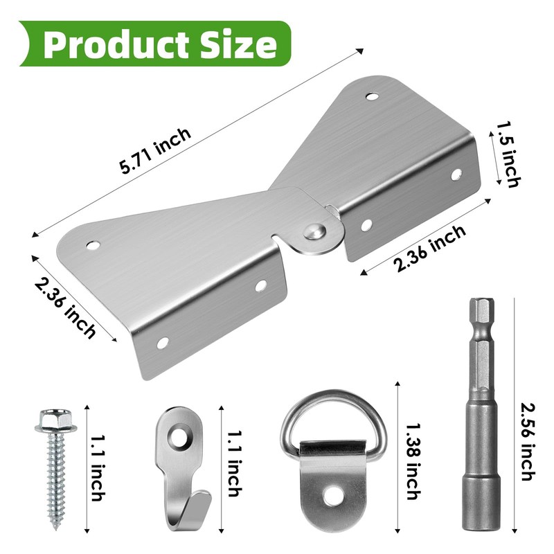 Lipshome 2-Piece Set of 4 Gutter Extension Hinge, Includes Water