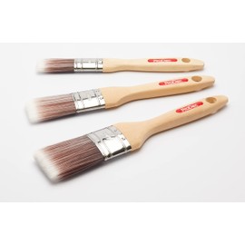 ProDec 3 piece Premier Oval Trade Professional Synthetic Brush Set Ideal for Painting Skirting Board, Architrave and Other Curved or Moulded Surfaces, Contains 1, 1.5, 2 inch Brushes