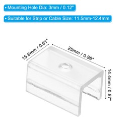 PATIKIL LED Strip Light Clips, 40 Pack Mounting Bracket Fixing Clips Plastic Clamp Holder with Screws for 11.5mm-12.4mm Neon RGB Light Cable Ribbon 25mm Clear