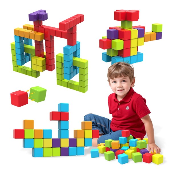 Magnetic Building Blocks, 1.65 inch Large Magnetic Stacking Cubes for