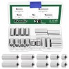 Keadic 28Pcs 304 Stainless Steel Hex Connector Nut Assortment Set,