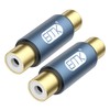 EMK 2-Pack RCA Female to Female Coupler 24K Gold-Plated RCA