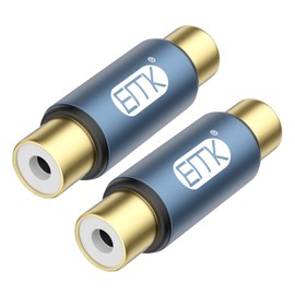 EMK 2-Pack RCA Female to Female Coupler 24K Gold-Plated RCA Connector Adapter for Extending Audio/Video Cable