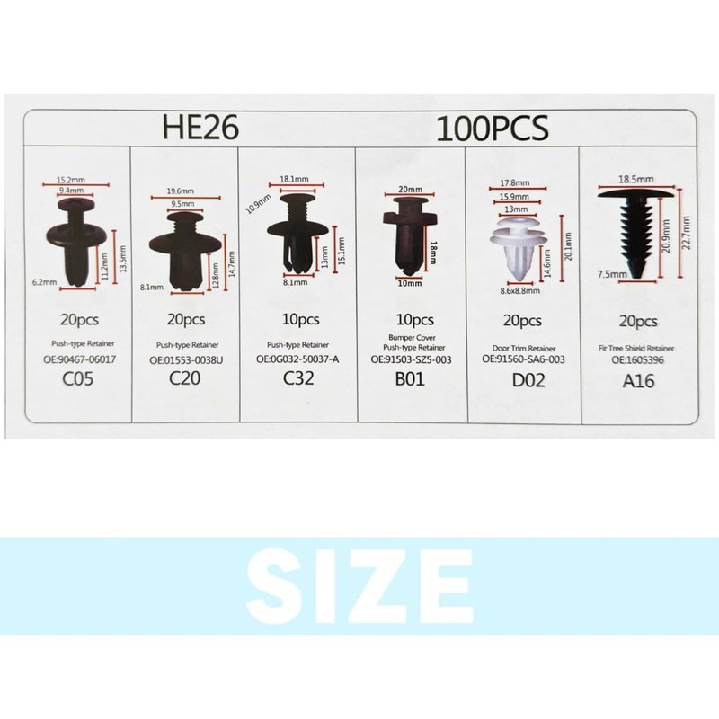 AFAK Car Maintenance Tool Set, Push Rivet Removal, Lining, Stripping,