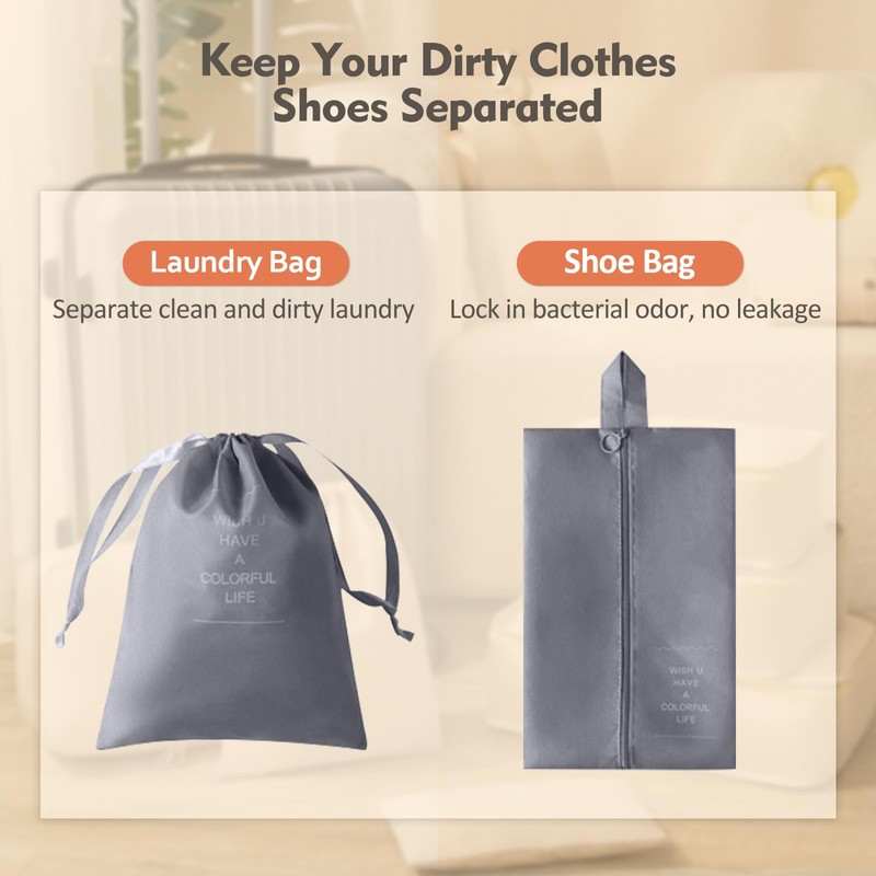 YEEYAA 7 Set Packing Cubes for Travel- Luggage Organizer Bags