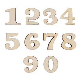 GroveEss 100PCS Wooden Number Embellishment,Number 0 to 9 DIY Art Craft Wood Numbers,15mm Small Wooden Numbers Home Wall Decoration Displays Kids Early Educational Teaching Aids for Learning Math