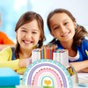 Forreen Stiftehalter Kinder, Schreibtischorganizer aus Holz Kreativ Regenbogen Stifte Organizer