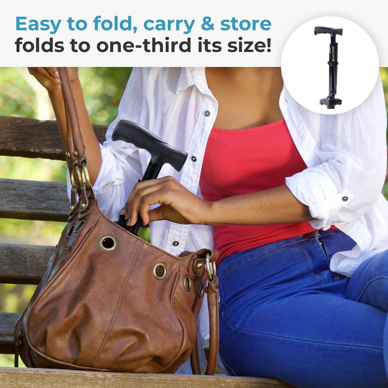 HurryCane Freedom Edition Folding Walking Cane, Pathfinder Purple