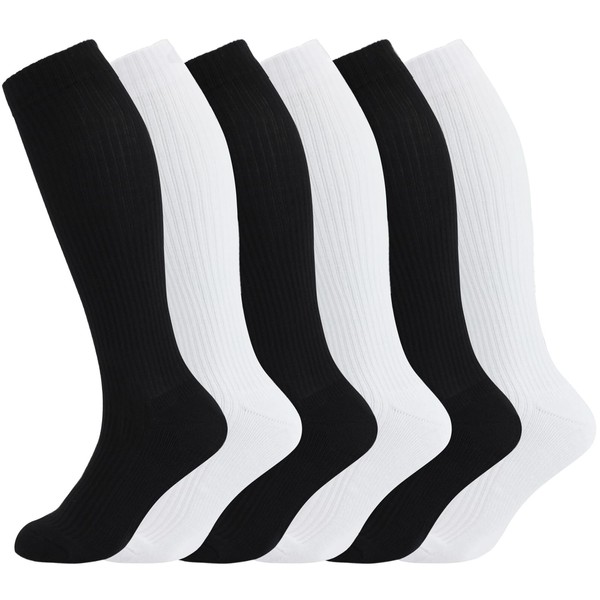+MD 6 Pairs Compression Socks (15-20mmHg) for Women & Men