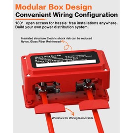 IZTOSS Bus Bar 12v Waterproof Power Distribution Block with 4 x 5/16"(M8) Terminal Studs Heavy Duty Battery Marine Bus Bar for Automotive Marine RV Truck - Positive & Negative