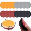 AYNKH 16 PCS Reversible Leather Coasters,1 PCS Coaster Holder, Reversible