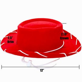 GIFTEXPRESS Felt Cowboy Hat, Western Cowgirl Hat Dressup Play Costume, Country Style, Rodeo Style Costume Hat - CHILD SIZE (Red)