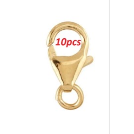 JewelryMaven (10) 12mm 14k YELLOW GOLD FILLED Lobster Teardrop Chain Trigger Clasp Jump Ring