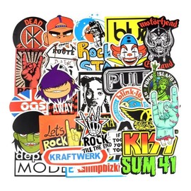 Stickers de Rock 50 Calcomanias Impermeables Diferentes
