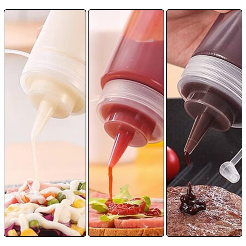 GAOHAN 8-Pack of Leak-Proof Plastic Squeeze Condiment Bottles - 250ml