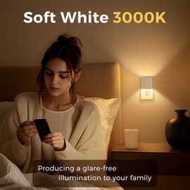 L LOHAS LED Night Lights Plug Into Wall, 2000K, 100LM Dimmable Nightlights, Adjustable Brightness Night-Lights for Bathroom, Hallway, Bedroom,Stairway 2 Pack