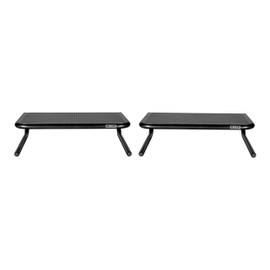 Allsop Metal Art Jr. Monitor Stand, 14-Inch wide platform holds 40 lbs with keyboard storage space - Pearl Black, 2 Pack