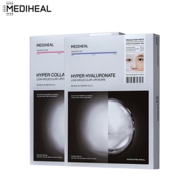 MEDIHEAL Hyper Collagen/Hyaluronate Mask 34g*4ea, Type:Collagen Mask 2ea + Hyaluronate Mask 2ea